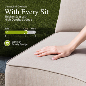 5-Piece Half Moon Outdoor Wicker Sectional Sofa Set