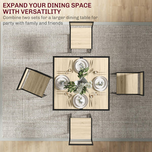3-Piece Industrial Dining Table Set for 2