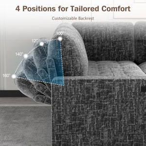 L-Shaped Modular Sectional Sleeper Sofa with Pull-Out Bed