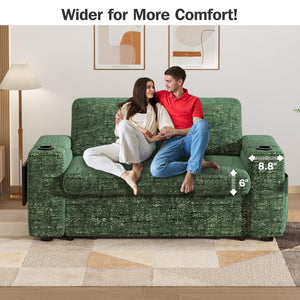 65" Convertible Loveseat Sleeper Sofa with Pull-Out Bed