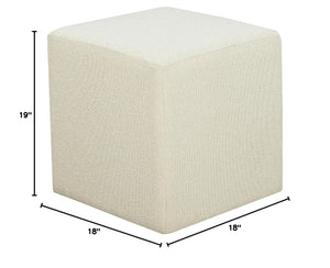 Square Cube Ottoman – Boucle Fabric, Snow
