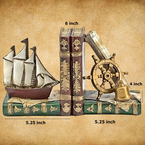 Nautical Pirate Ship Bookends