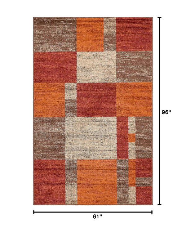 Patchwork Area Rug – Geometric Abstract, Polypropylene