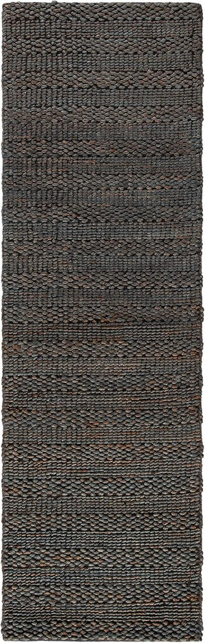 Handmade Jute & Cotton Runner Rug 2'3" x 10' – Charcoal