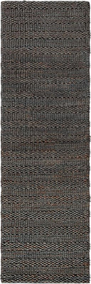 Handmade Wool Runner Rug – Black & Ivory Boho Tribal, 2'3" x 10'
