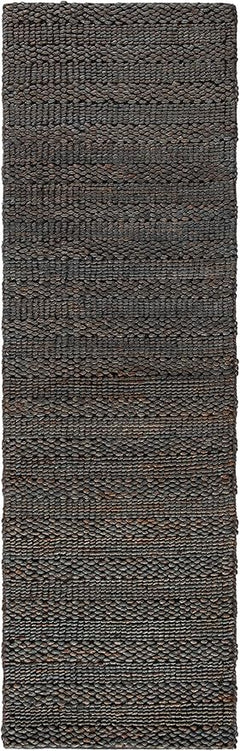 Handmade Wool Runner Rug – Black & Ivory Boho Tribal, 2'3" x 10'
