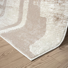 Cream Block Pattern Area Rug