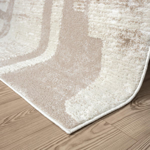 Cream Block Pattern Area Rug