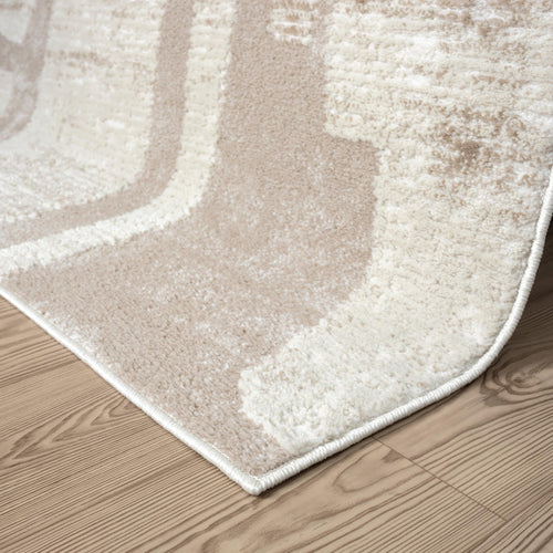 Cream Block Pattern Area Rug