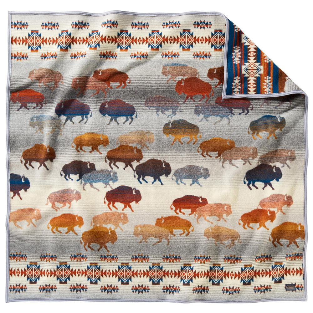 Jacquard Wool Throw Blanket 64x64 – Reversible, All-Season