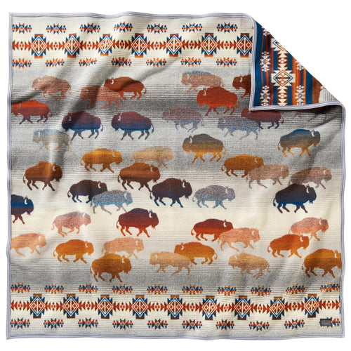 Jacquard Wool Throw Blanket 64x64 – Reversible, All-Season