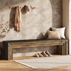 71" Extra Long Entryway Bench with Layered Design