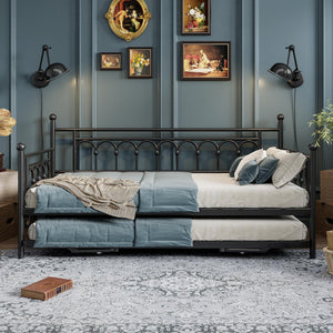 Twin Metal Daybed with Pop-Up Trundle