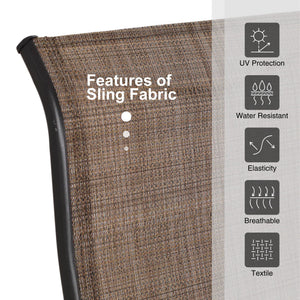 Outdoor Swivel Counter Height Bar Stools with Sling Fabric