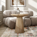 20-Inch Round End Table with Cone Pedestal Base