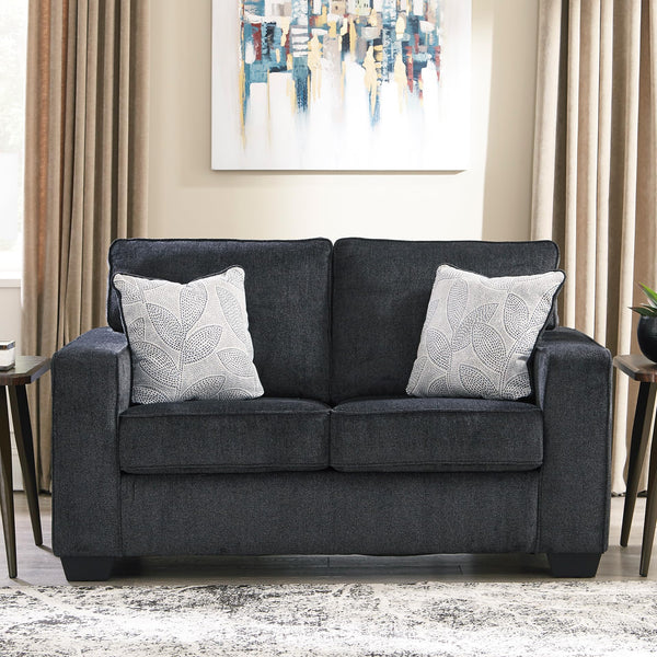 Modern Chenille Loveseat with Accent Pillows