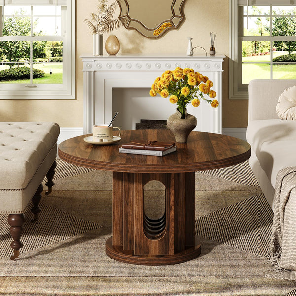 31.5" Round Coffee Table – Walnut