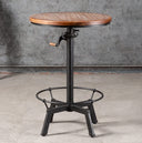 Adjustable Height Round Bar Table – Industrial Swivel Pub Table