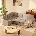 Modular Sectional Sleeper Sofa with Pull-Out Bed & Storage | Chenille | 107"