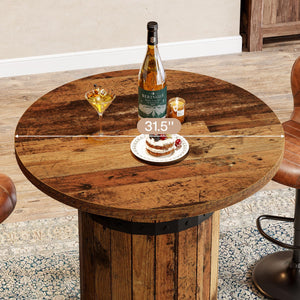 Round Bar Table – 39.4" Bar Height Bistro Pub Table