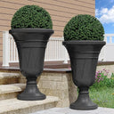 Tall Planters for Outdoor Plants Set of 2 with Drainage Holes