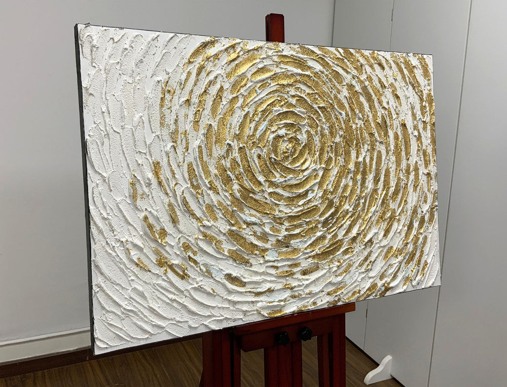 Hand-Painted Abstract Canvas Wall Art – 24x36 Inch Framed Oil Painting