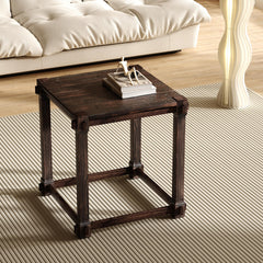 Vintage Solid Wood Side Table with Mortise & Tenon Construction