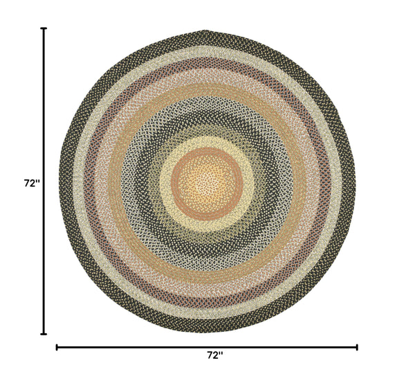 6ft Round Braided Indoor Outdoor Area Rug