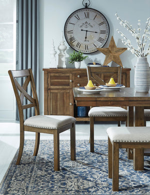Extendable Rectangular Dining Table with Trestle Base — Seats 8