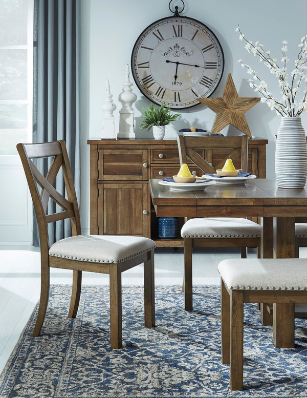 Extendable Rectangular Dining Table with Trestle Base — Seats 8