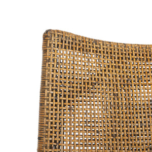 Solid Wood Rattan Arm Chair with Cotton Cushion