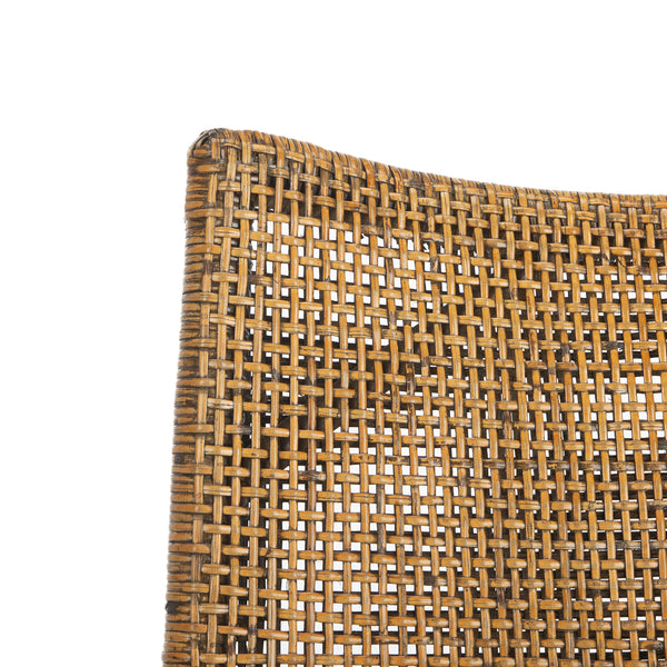 Solid Wood Rattan Arm Chair with Cotton Cushion