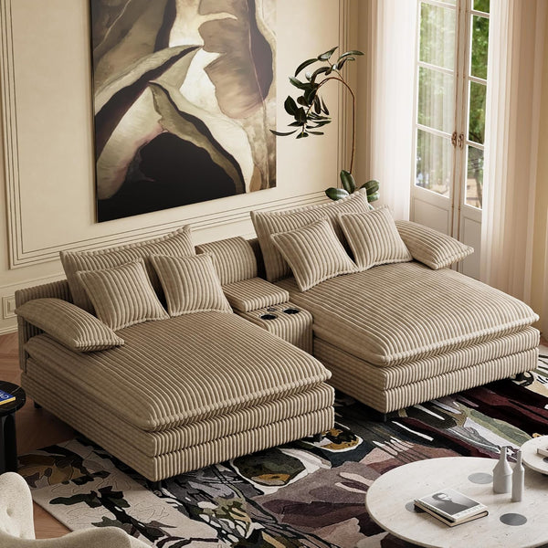 Oversized Indoor Chaise Lounge Chair with Adjustable Backrest
