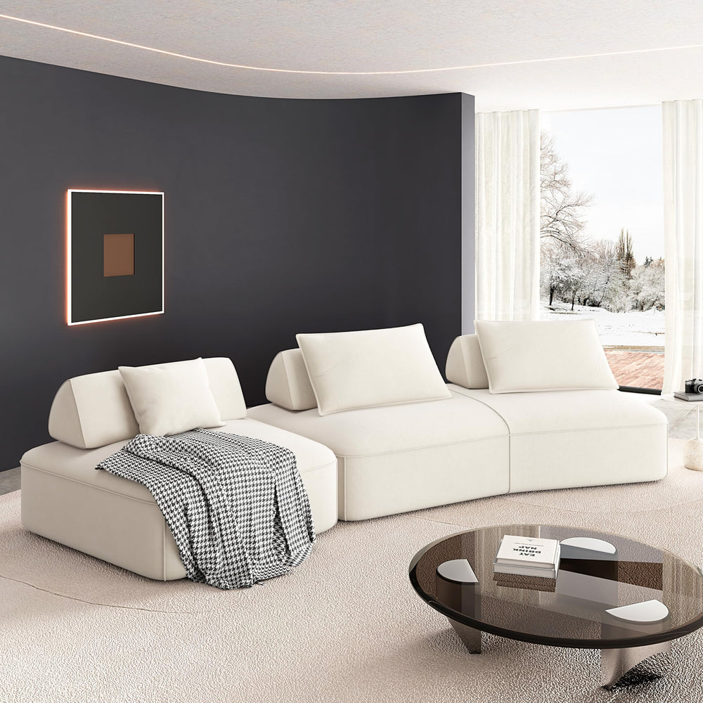 Oversized Modular Sectional Sofa with Removable Backrests & Deep Seat