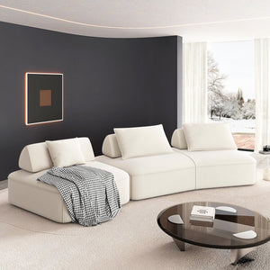 Oversized Modular Sectional Sofa with Removable Backrests & Deep Seat
