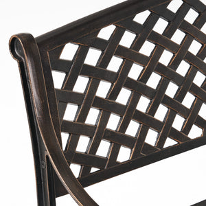 Outdoor Cast Aluminum Bench – Antique Copper