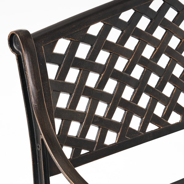 Outdoor Cast Aluminum Bench – Antique Copper