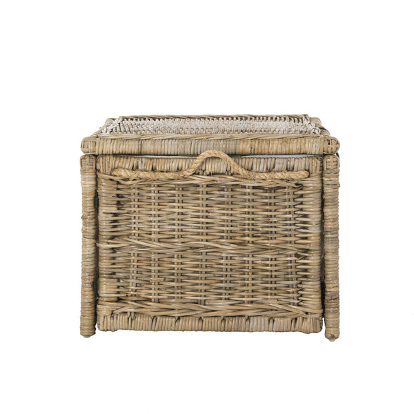 Wicker Storage Trunk with Lid – Collapsible Rattan Chest
