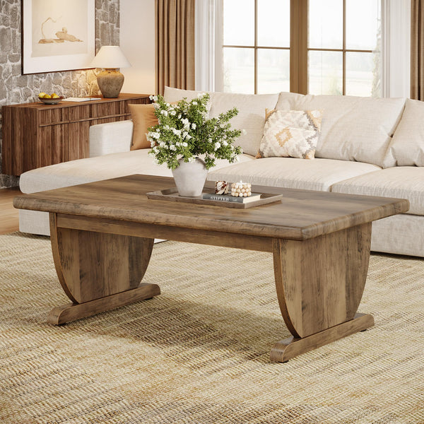 Rectangle Coffee Table – 48 Inch Rustic Wood Living Room Center Table
