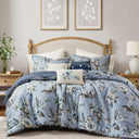 Vintage Floral Reversible Comforter Set – 7 Piece Bedding