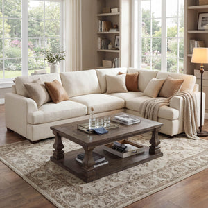 Farmhouse Coffee Table – Weathered Gray Finish