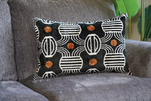 Handmade Velvet Throw Pillow – Geometric Striped, Down Feather Fill