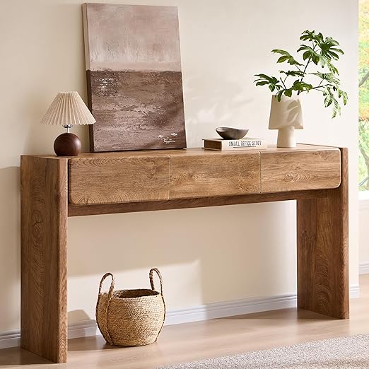 63" Farmhouse Console Table with 3 Drawers