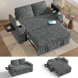 65" Convertible Loveseat Sleeper Sofa with Pull-Out Bed