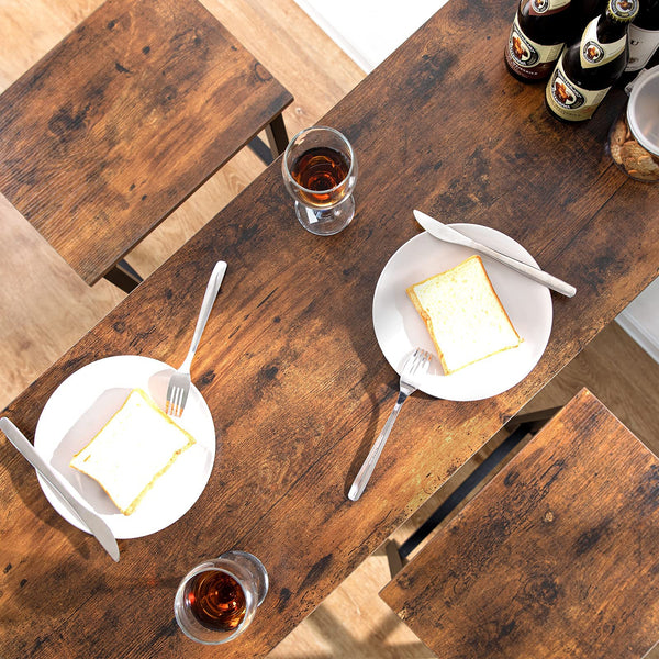 Industrial Bar Table Set with 2 Stools
