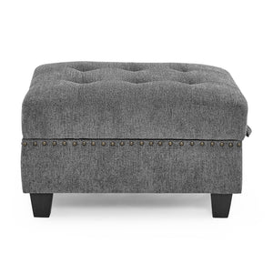 U-Shape Modular Sectional Sofa with Ottoman – Grey Chenille