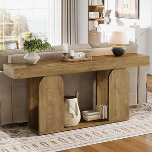 70.9-Inch Extra Long Sofa Console Table with Storage Shelf
