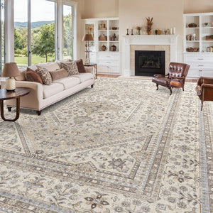 12x15 Washable Oriental Area Rug – Low Pile, Non-Slip, Stain Resistant