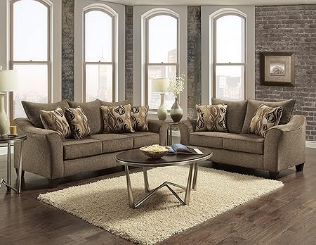 Fabric Sofa and Loveseat Set – Upholstered Living Room Seating