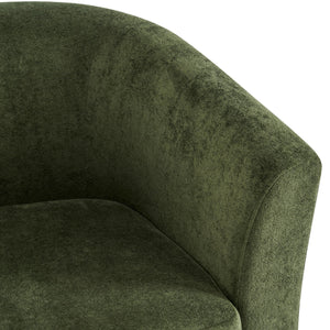 Velvet Swivel Barrel Accent Chair with Wood Frame